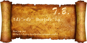Törő Borbála névjegykártya